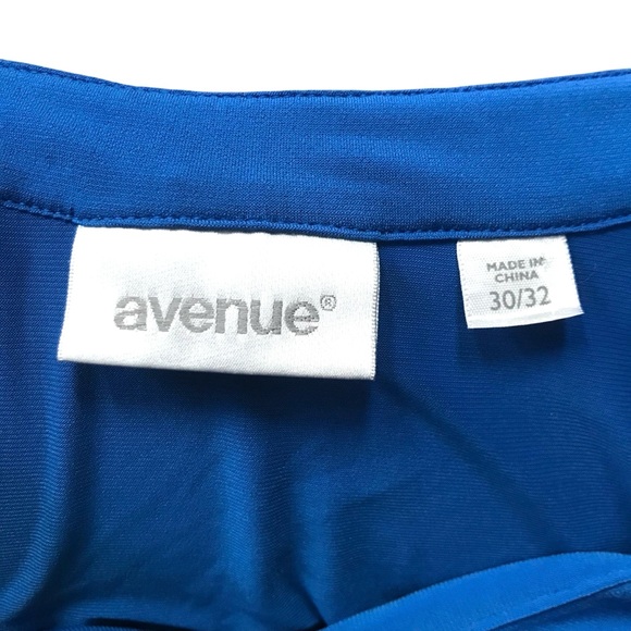 Avenue Solid blue Shirt Dress sz 30/32 4X Long Sleeve Midi Modest Stretch A-Line - Picture 5 of 5